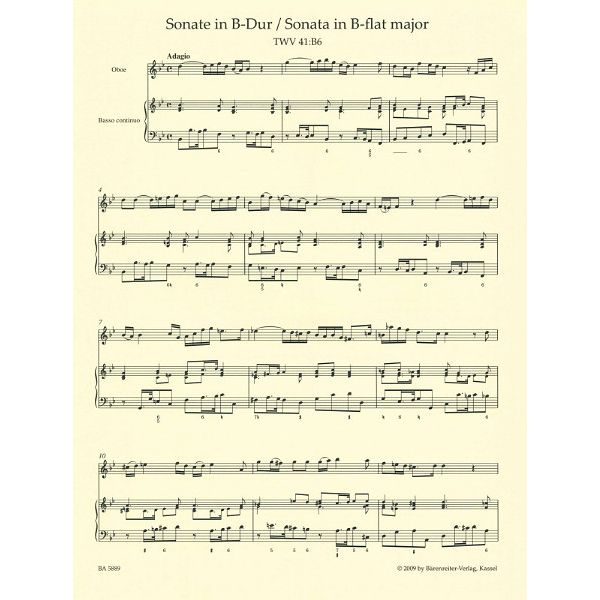 Bärenreiter Telemann Zwei Sonaten Oboe