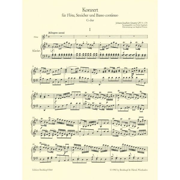Breitkopf & Härtel Quantz Flötenkonzert