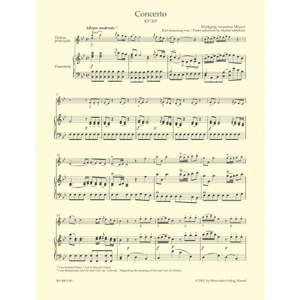 Bärenreiter Mozart Violinkonzert Nr. 1
