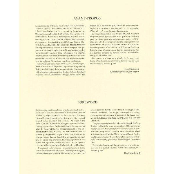 Bärenreiter Berlioz Rêverie et caprice