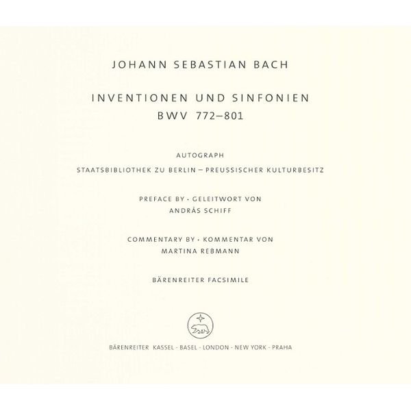 Bärenreiter Bach Inventionen und Sinfonien