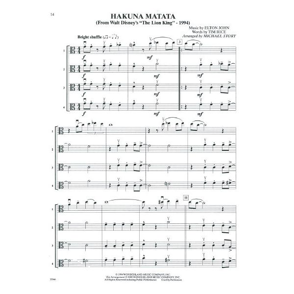 Alfred Music Publishing Movie Quartets for All Viola