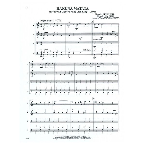 Alfred Music Publishing Movie Quartets for All Percuss