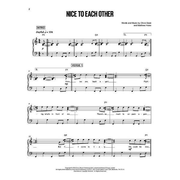 Hal Leonard Olivia Dean The Art of Loving