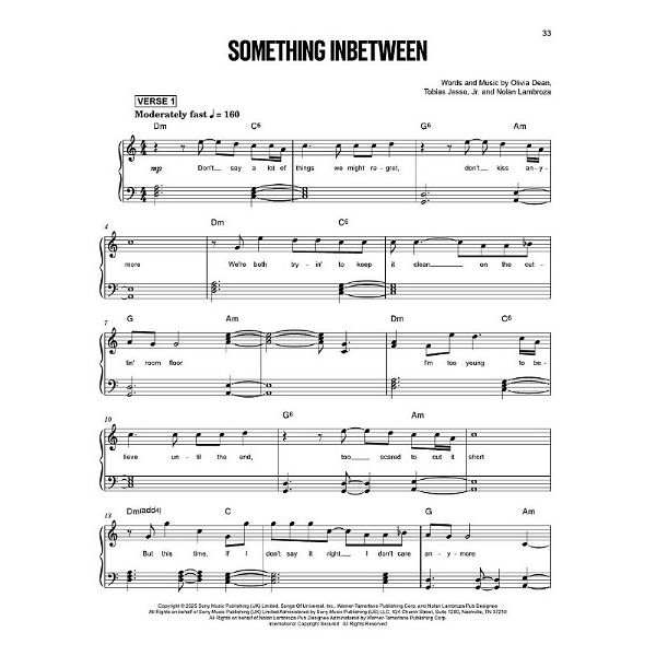 Hal Leonard Olivia Dean The Art of Loving