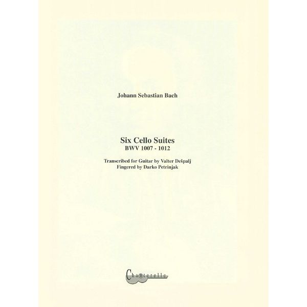 Edition Chanterelle Bach Six Cello Suites