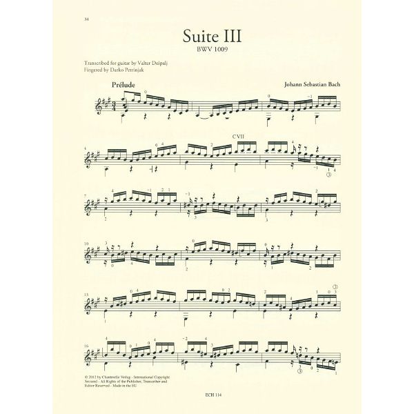 Edition Chanterelle Bach Six Cello Suites