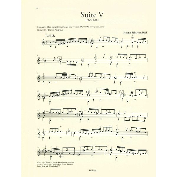 Edition Chanterelle Bach Six Cello Suites