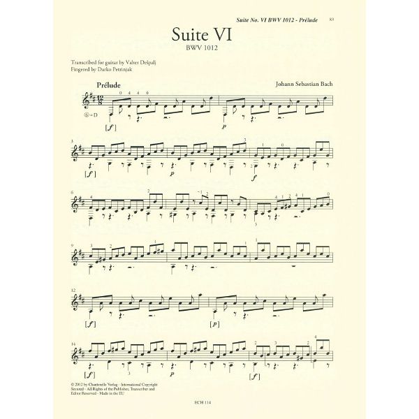 Edition Chanterelle Bach Six Cello Suites