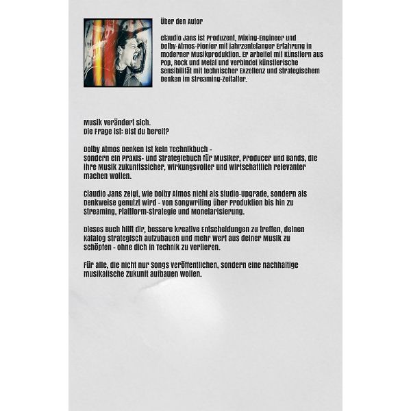 Claudio Jans Dolby Atmos Denken Hardcover