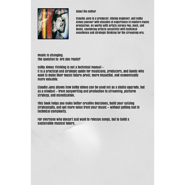 Claudio Jans Thinking Dolby Atmos Hardcover