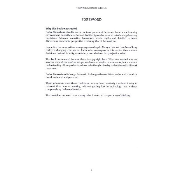 Claudio Jans Thinking Dolby Atmos Hardcover