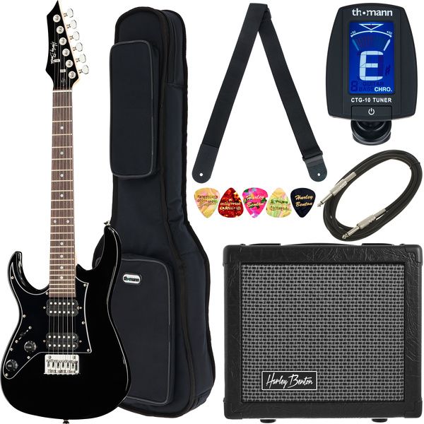 Harley Benton RG-Junior BK LH JamPack Bundle