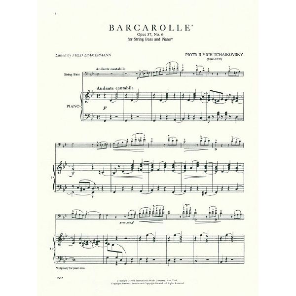 International Music Company Tschaikowsky Barcarolle op.37