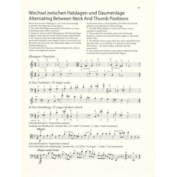 Schott Daumenlage Violoncello