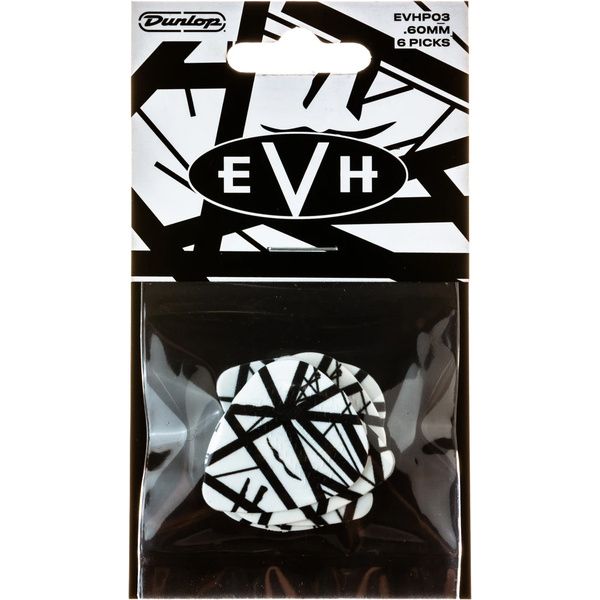 Dunlop EVH White w Black Stripes .60