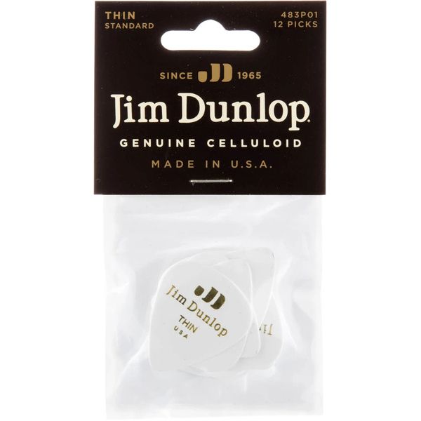 Dunlop Celluloid White Pick Thin