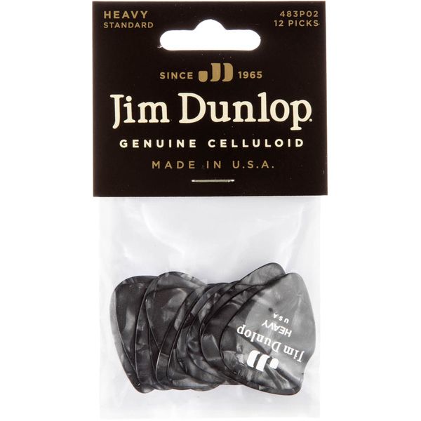 Dunlop Celluloid Black Pearloid Heavy