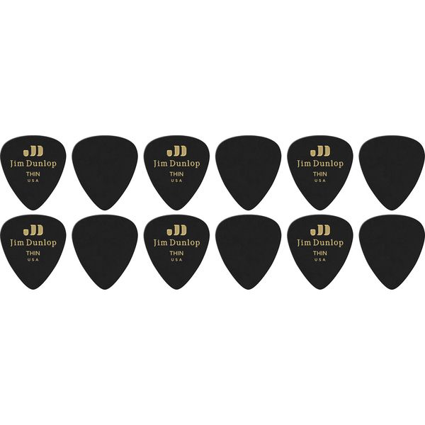 Dunlop Celluloid Black Pick Thin