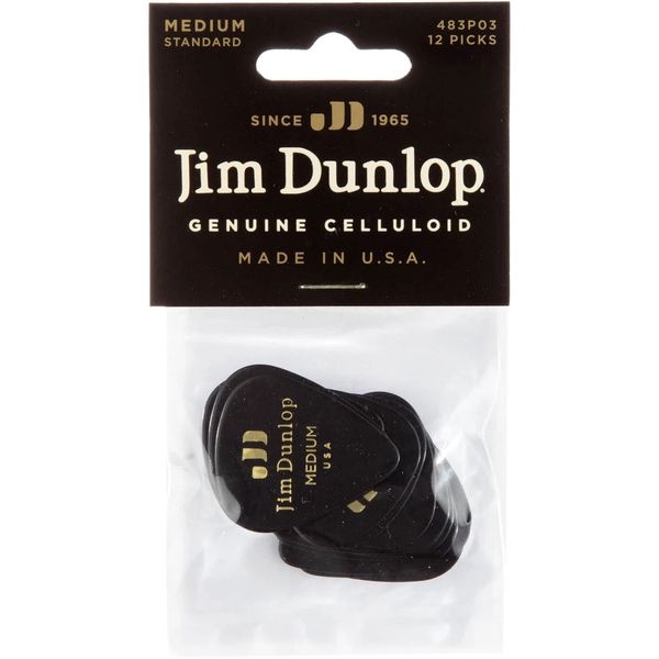 Dunlop Celluloid Black Pick Medium