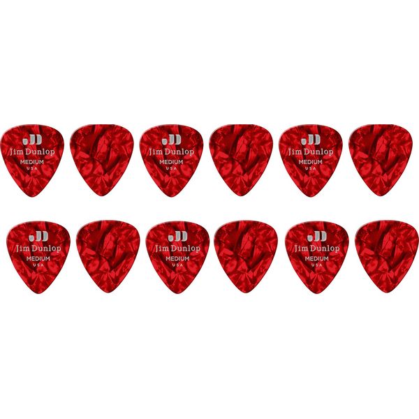 Dunlop Celluloid Red Pearloid Medium