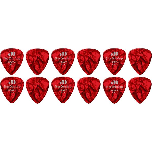 Dunlop Celluloid Red Pearloid Heavy