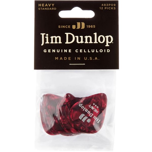 Dunlop Celluloid Red Pearloid Heavy