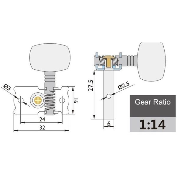 Gewa F&S Tuner Set Guitar