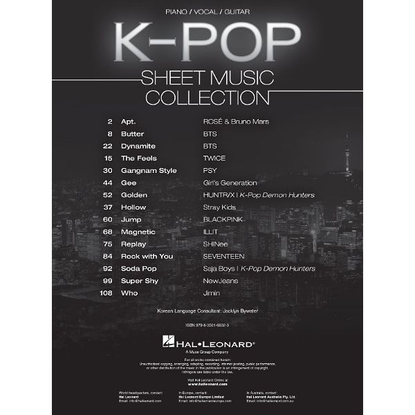 Hal Leonard K-Pop Sheet Music Collection