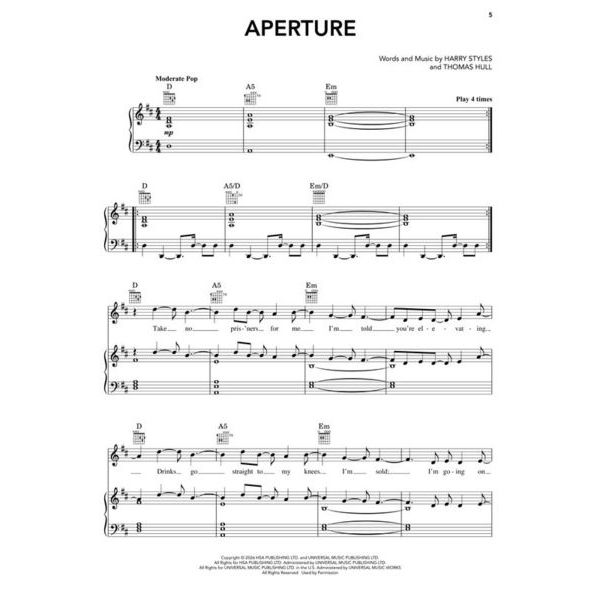 Hal Leonard Harry Styles Kiss All the Time