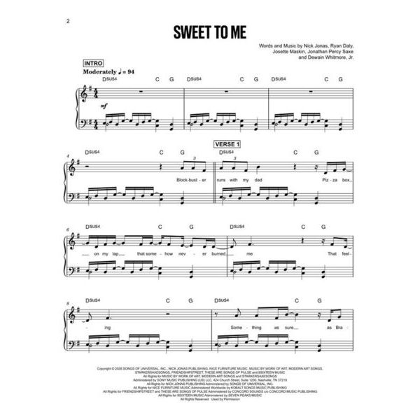 Hal Leonard Nick Jonas Sunday Best