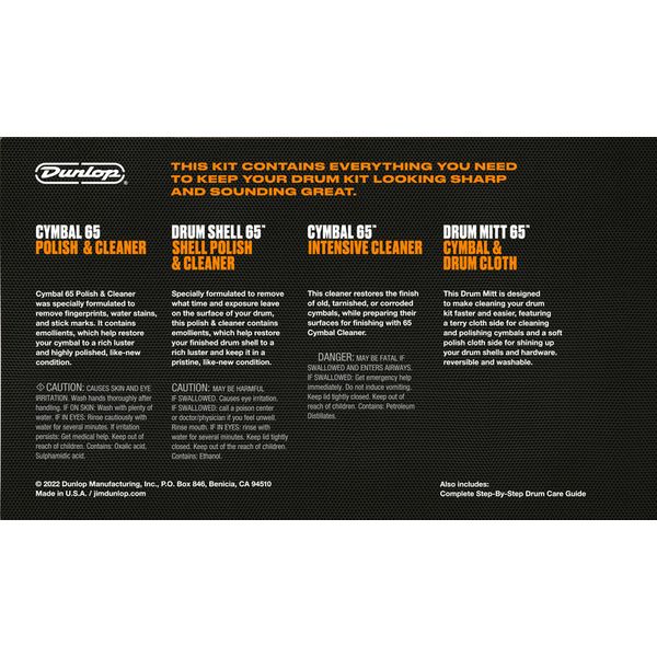Dunlop 65 Cymbal and Drum Care Kit