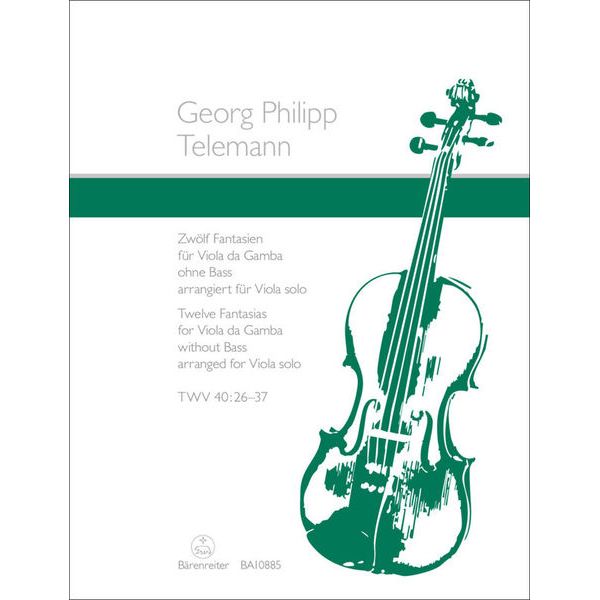 Bärenreiter Telemann 12 Fantasien Viola