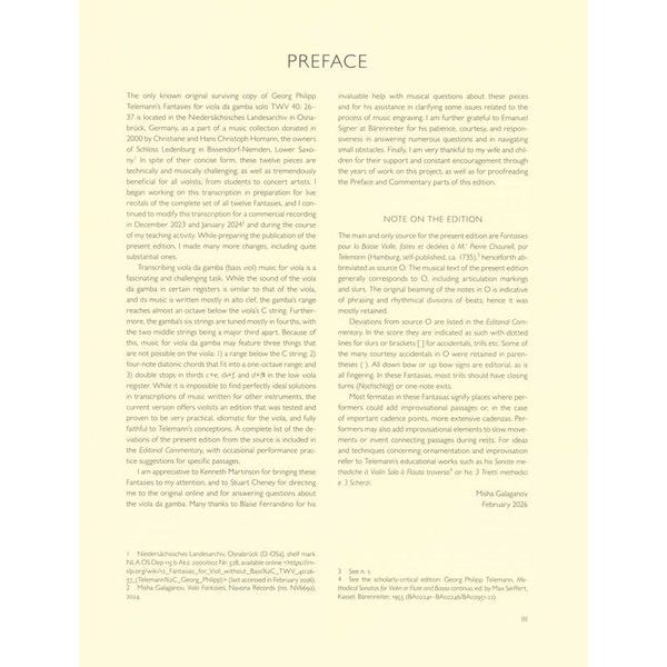 Bärenreiter Telemann 12 Fantasien Viola