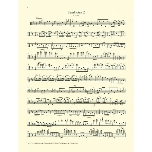 Bärenreiter Telemann 12 Fantasien Viola