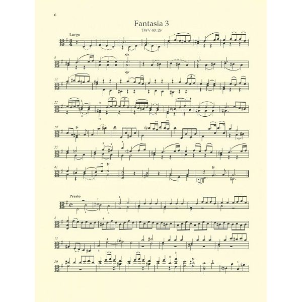 Bärenreiter Telemann 12 Fantasien Viola