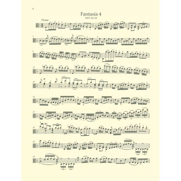 Bärenreiter Telemann 12 Fantasien Viola