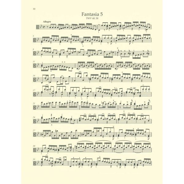 Bärenreiter Telemann 12 Fantasien Viola