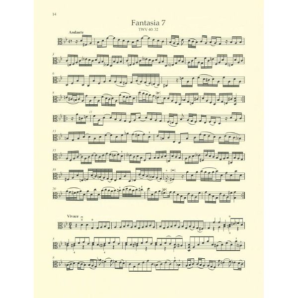 Bärenreiter Telemann 12 Fantasien Viola