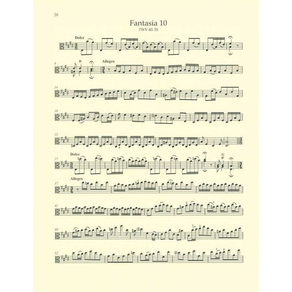 Bärenreiter Telemann 12 Fantasien Viola