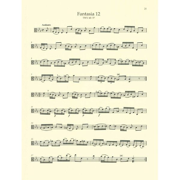 Bärenreiter Telemann 12 Fantasien Viola