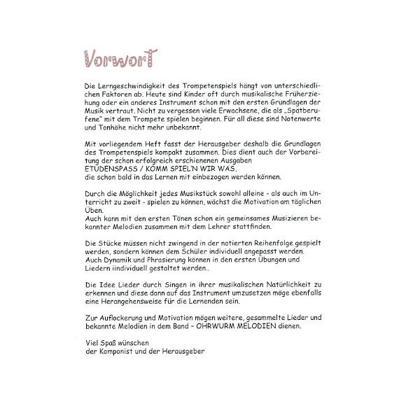 Köbl Edition Auftakt zum Trompetenspiel