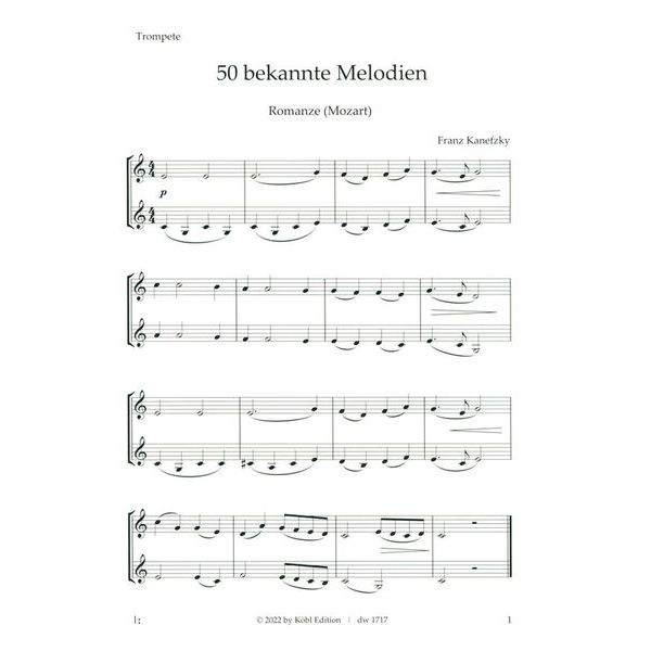 Köbl Edition 50 bekannte Melodien Trumpet
