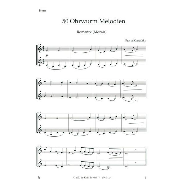 Köbl Edition 50 bekannte Melodien Waldhorn