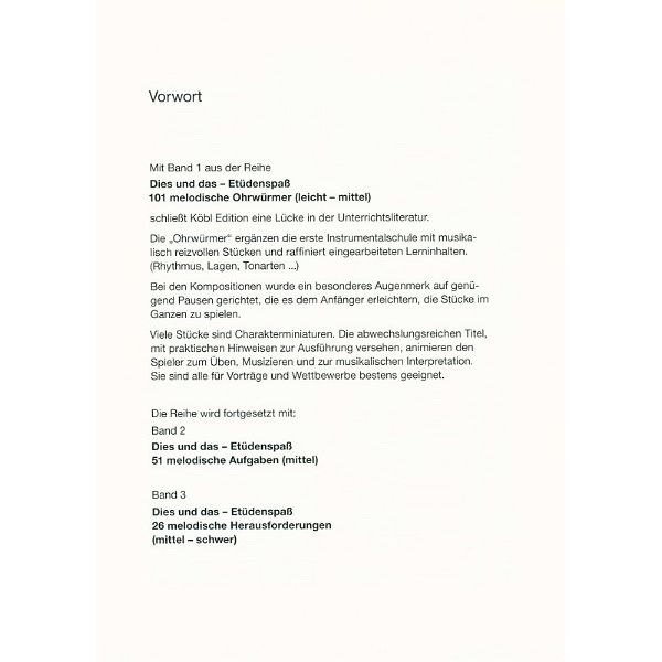 Köbl Edition Etüdenspaß Trompete 1