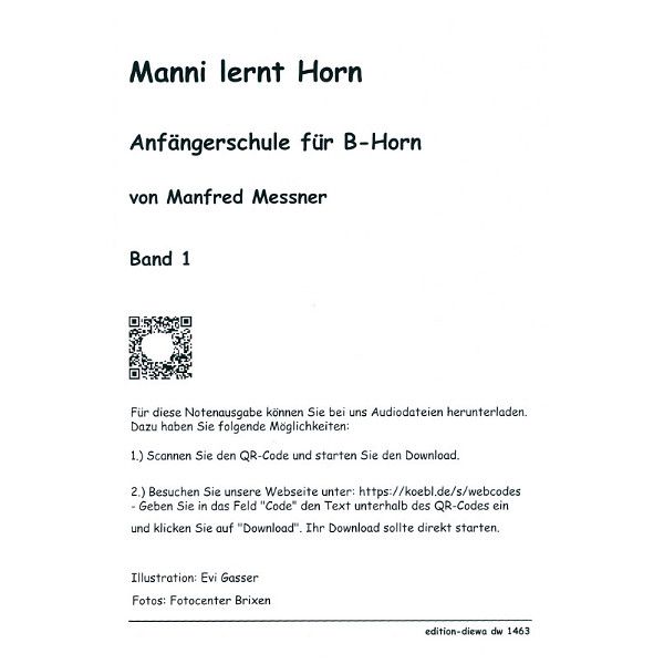 Köbl Edition Manni lernt Horn B-Horn 1