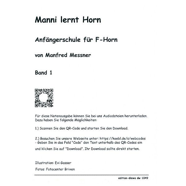Köbl Edition Manni lernt Horn F-Horn 1