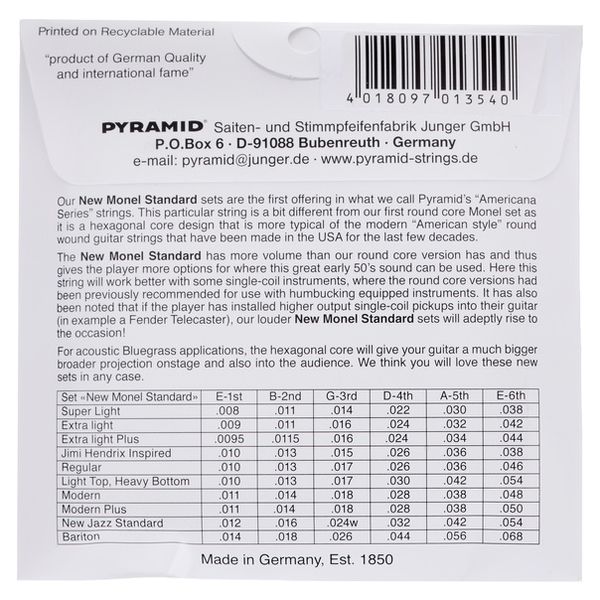 Pyramid New Monel Standard MOX1148