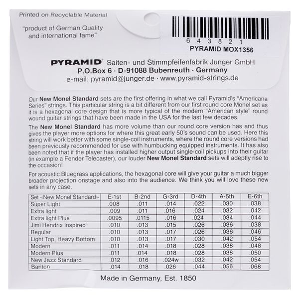 Pyramid New Monel Standard MOX1356