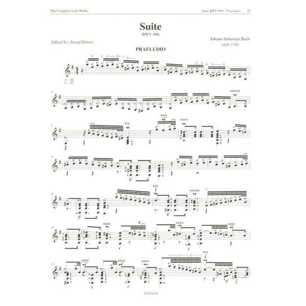 Edition Chanterelle Bach Complete Lute Works Guit